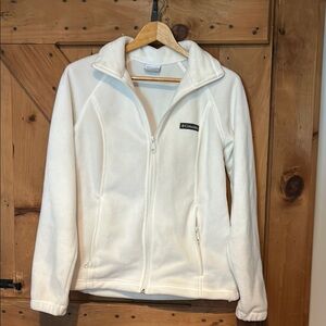 Columbia White Ski Jacket Plush Fleece